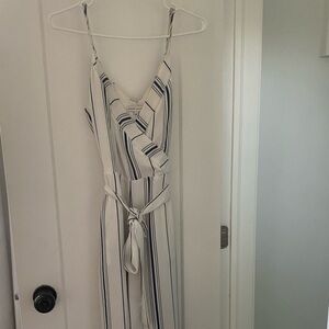 Pinstripe white jumpsuit